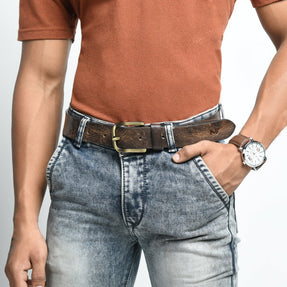 Eden Dark Brown Men's Leather Belt