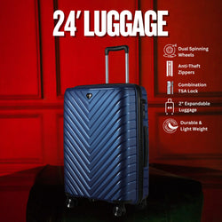 24-inch Blue Hardcase Roller Luggage