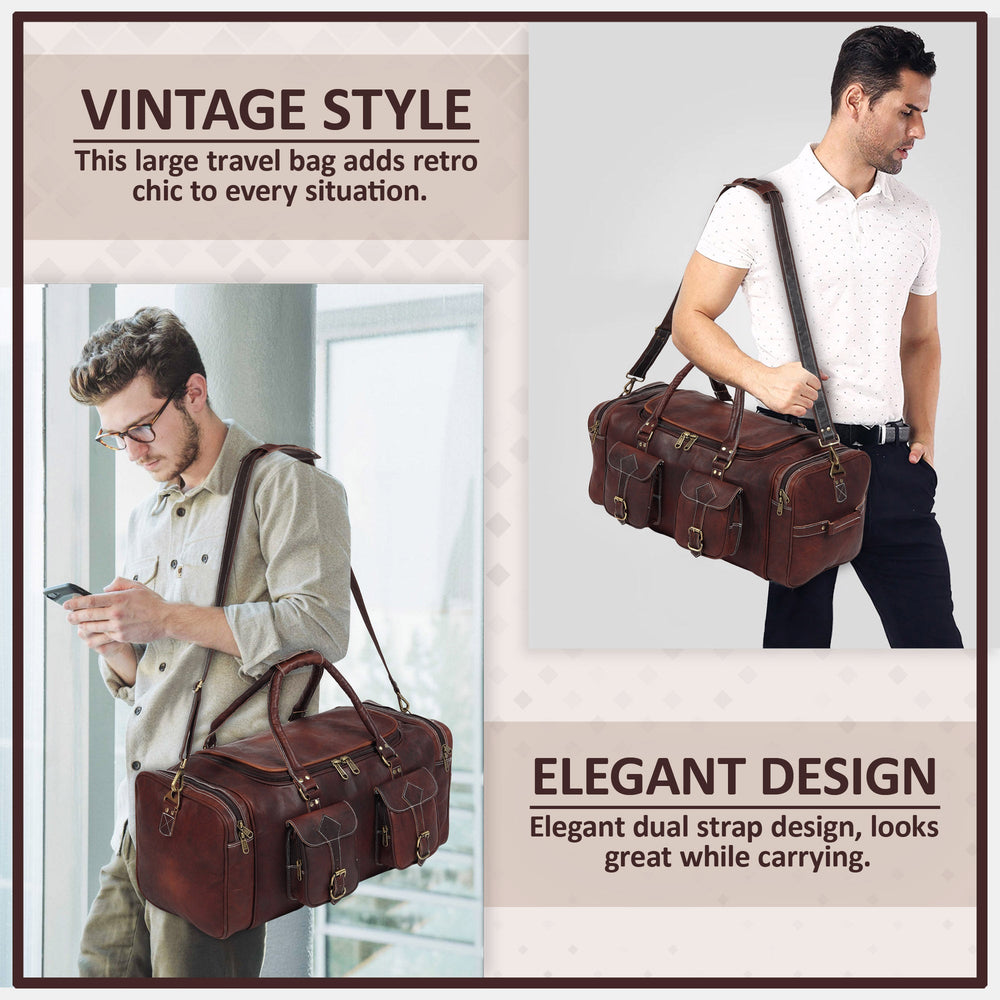 Vintage Dark Brown Traveller Duffle Bag