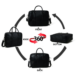 Texas Black Leather Briefcase