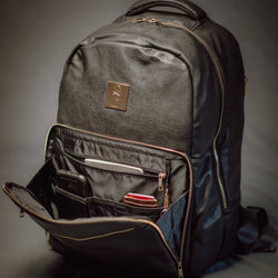 Black Leather Daily Commuter Bag XL