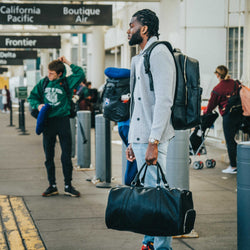 Black Leather Duffle Bag