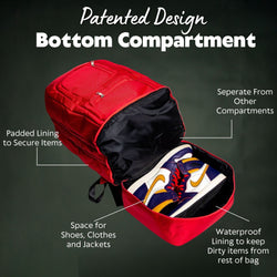 Red Leather Luxury Carry-On Patented Backpack (Only 300 Made)