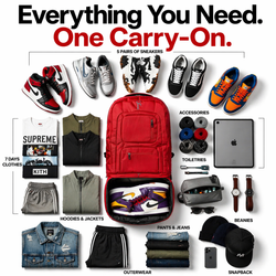 Red Polyester Carry-On Patented Backpack (Only 300 Made)