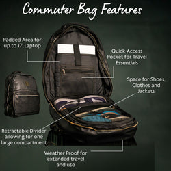 Black Leather Commuter Bag