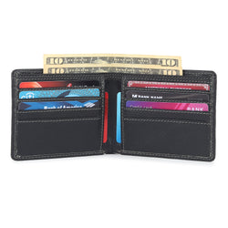 Black Textured Leather Mens Wallet