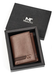 SleekCut Tri-Fold Wallet - Brown
